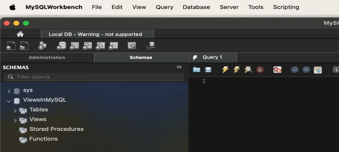 MySQL-Workbench-opened