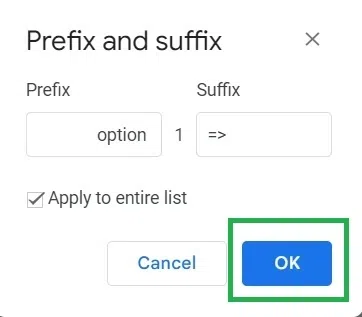 Click on "OK"