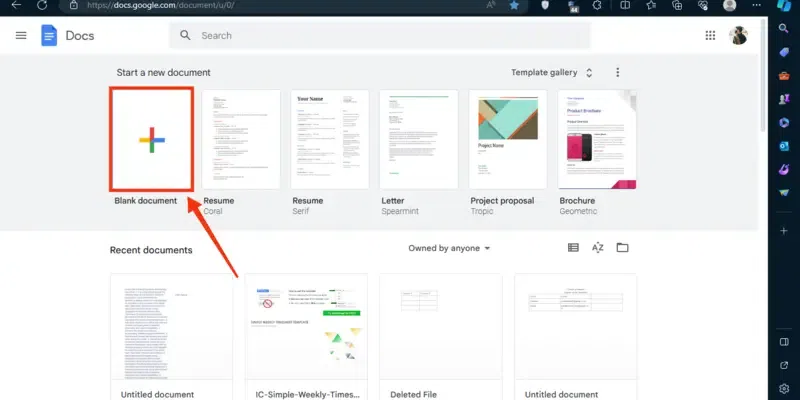Create a Template on Google Docs