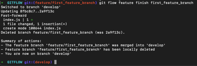 Complete the feature branch