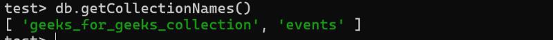 dbgetCollectionNames()