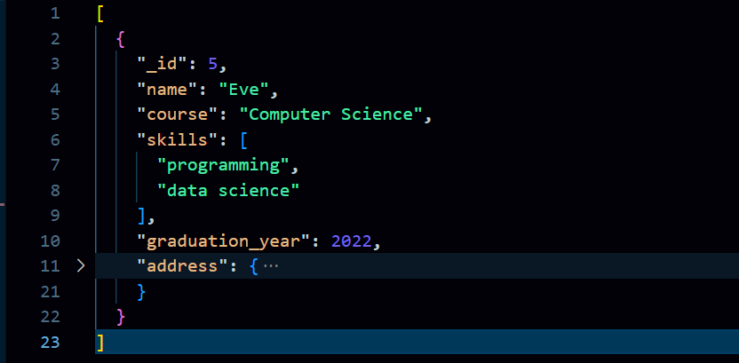 basic text search in mongodb atlas example output