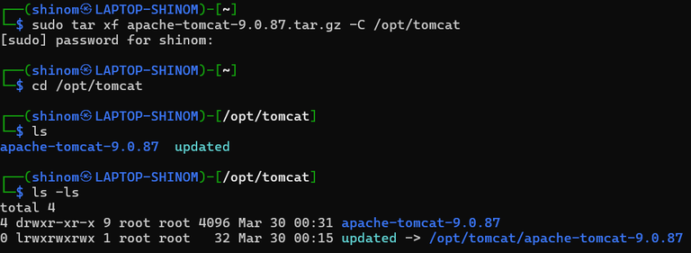 Chanage the directory of tomcat