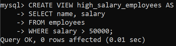 MySQL-create-views