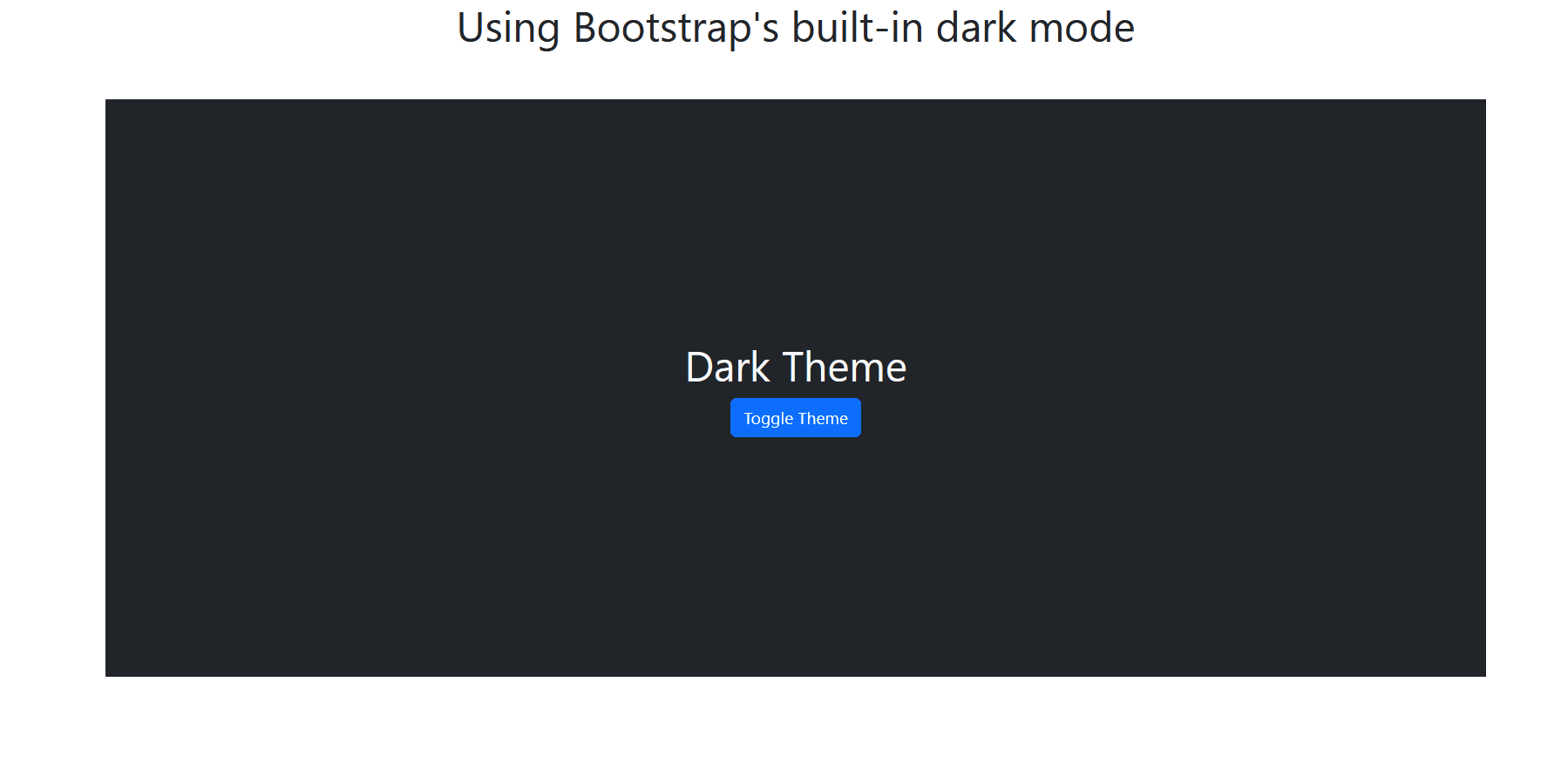 Bootstrap built-in dark theme in react