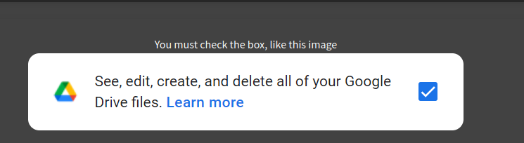 Authenticate Google Drive 