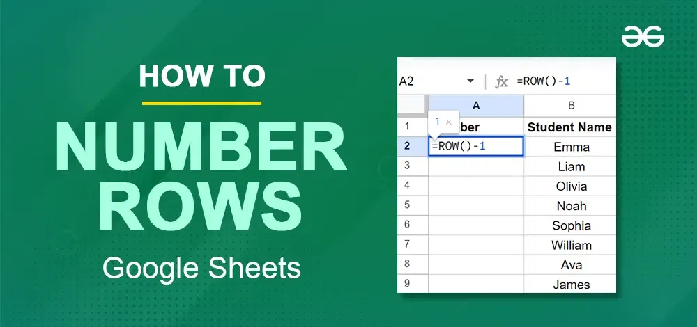 How to Number Rows in Google Sheets