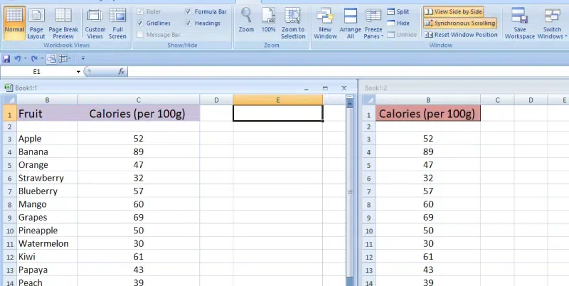 Compare two Excel files for Differences