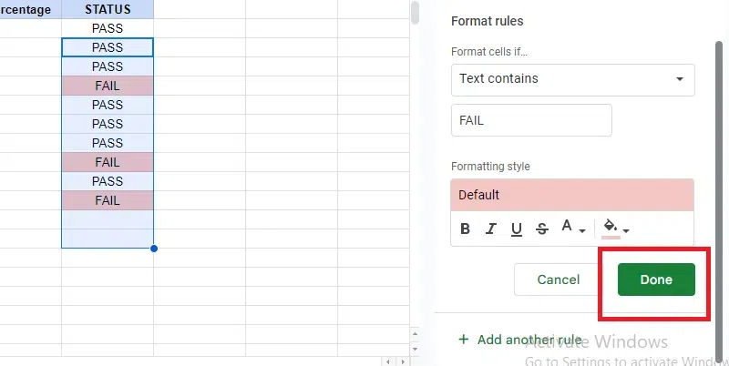 Conditional Formatting in Google Sheets 