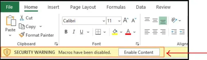 Enable Macros in Excel