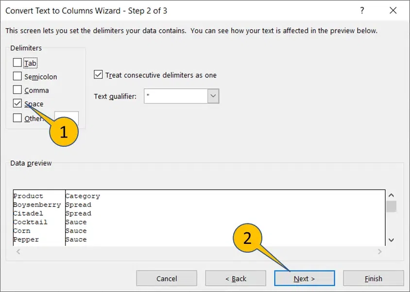 Split Cells in Excel