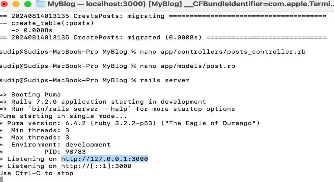Accessing the Application in a Web Browser