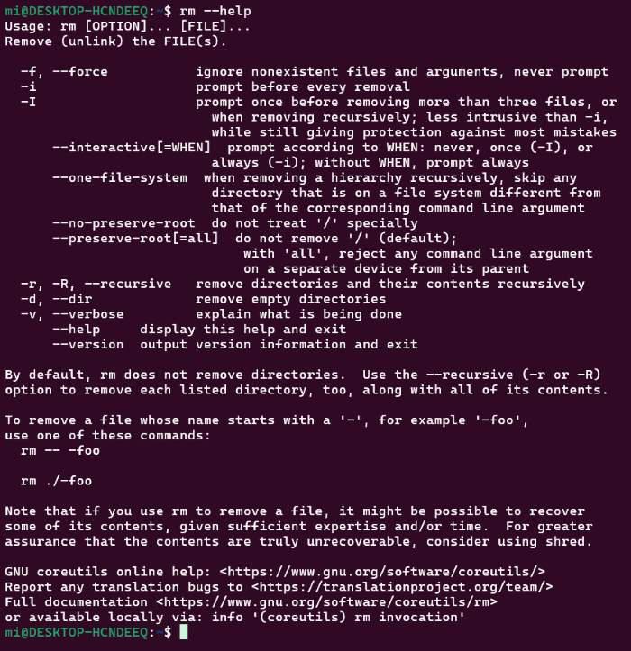 help command