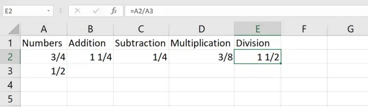Use Fractions in Excel