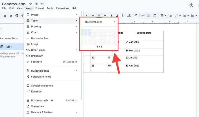 How to Add Rows in Google Docs