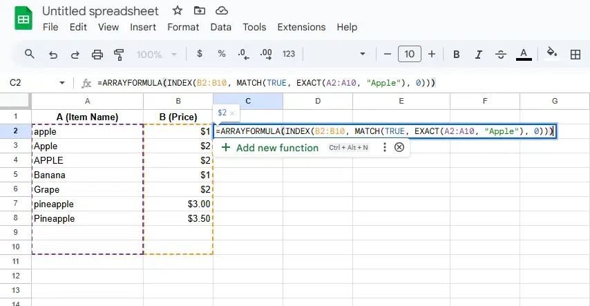 Google Sheets VLOOKUP Function
