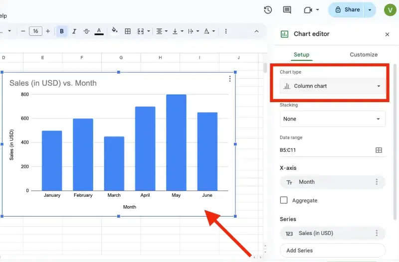 How to Make a Column Chart in Google Sheets