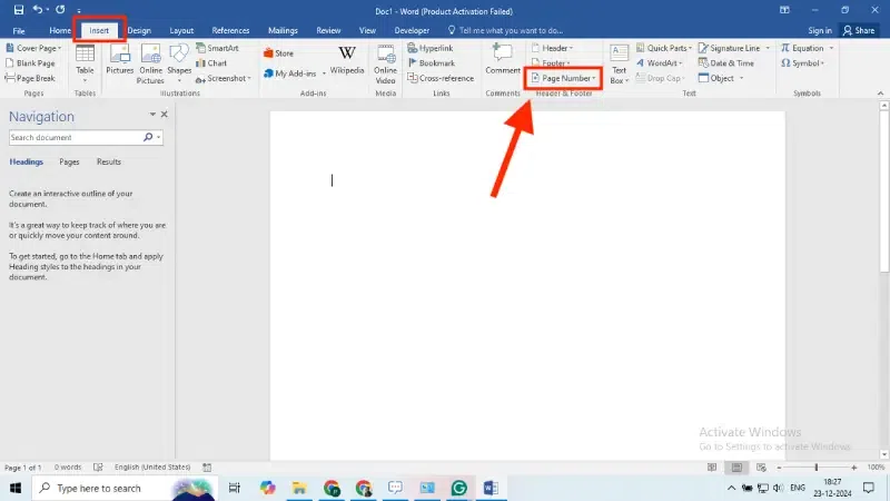 How to Insert Page Numbers in Word