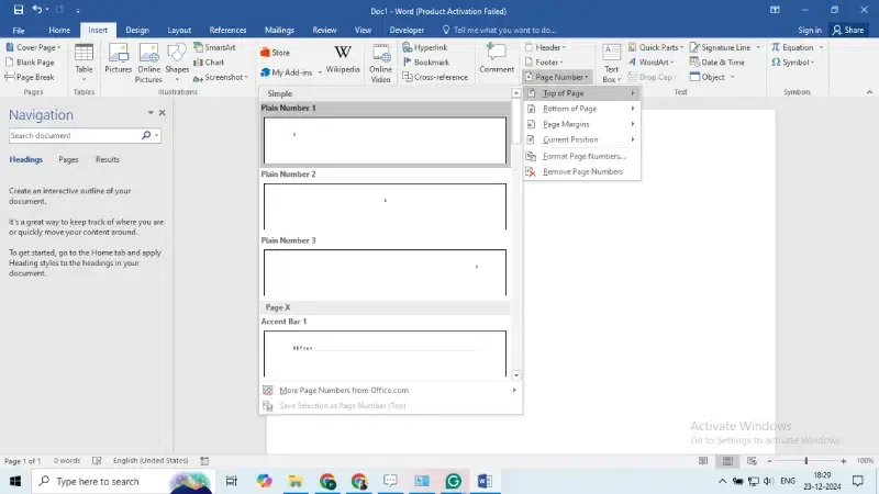 How to Insert Page Numbers in Word