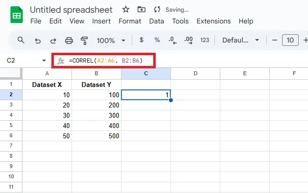 How to Find Correlation Coefficient in Google Sheets
