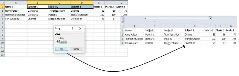 How to Group Columns in Excel