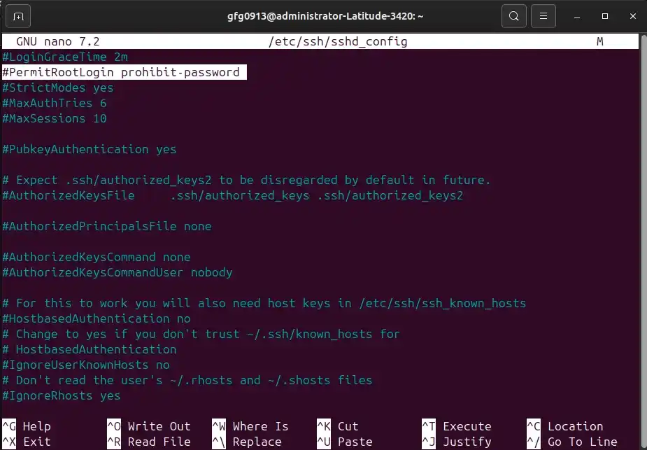 PermitRootLogin
