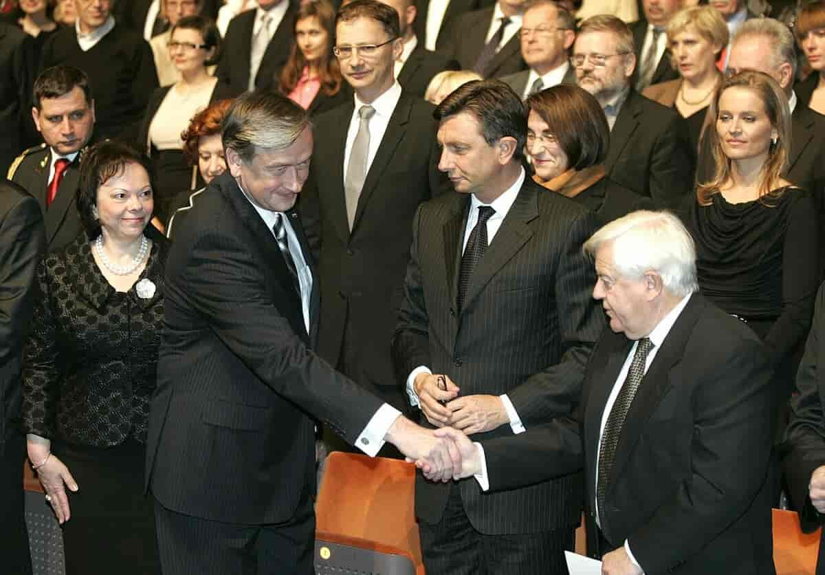 Danilo Türk, Borut Pahor og Milan Kučan i 2010.