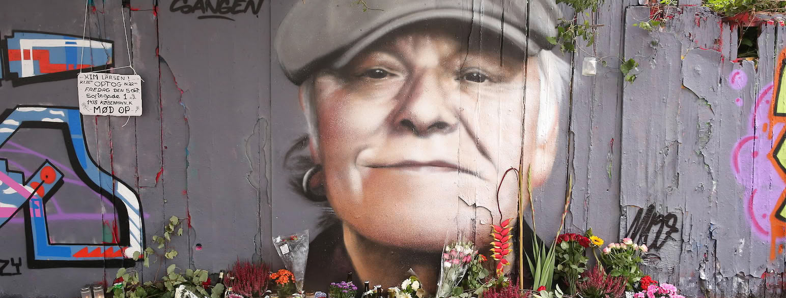 Kim Larsen. Maleri ved Christiania i København 2018
