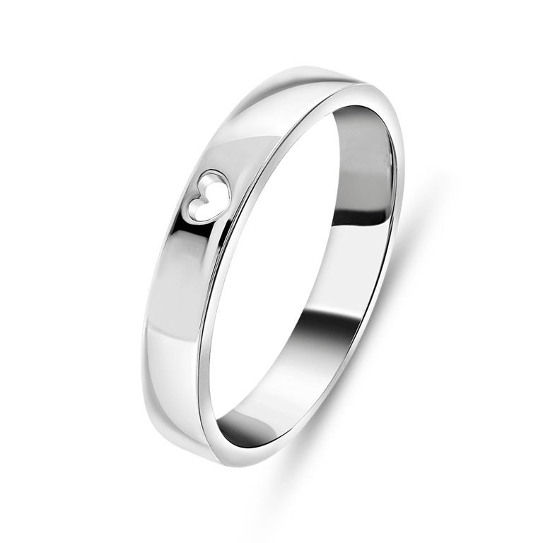 Zilveren ring met uitgesneden hart