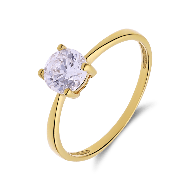 Zilveren goldplated ring met zirkonia voor dames