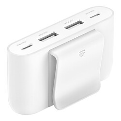 Belkin Hub de charge avec 4 ports USB-C et USB-A pour voiture (Blanc)