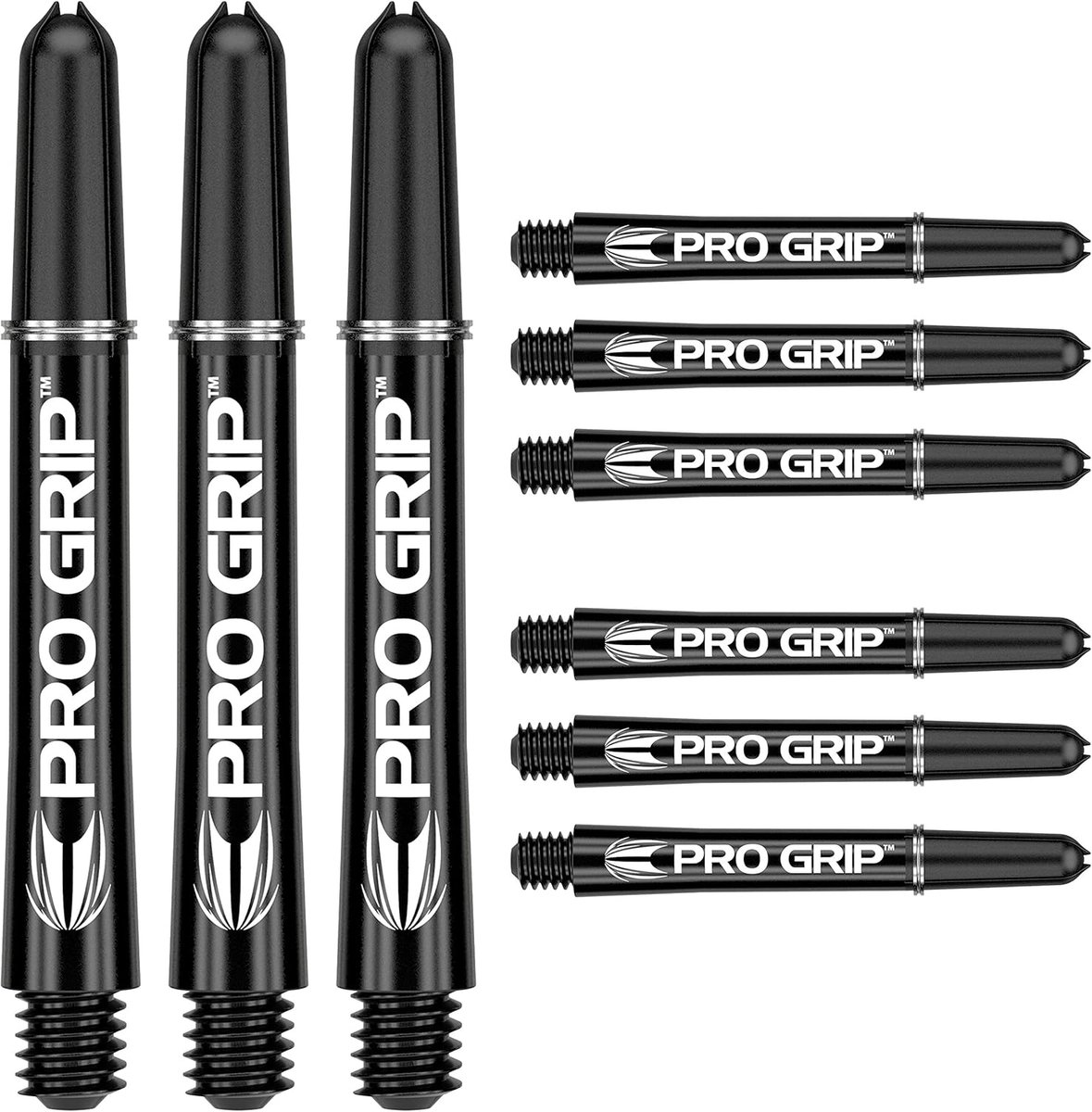 Target Darts 3 x sets zwarte Pro Grip Dart Stems Medium - 9 Dart Shafts in totaal