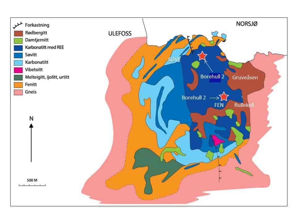 Geologisk kart over Fensfeltet