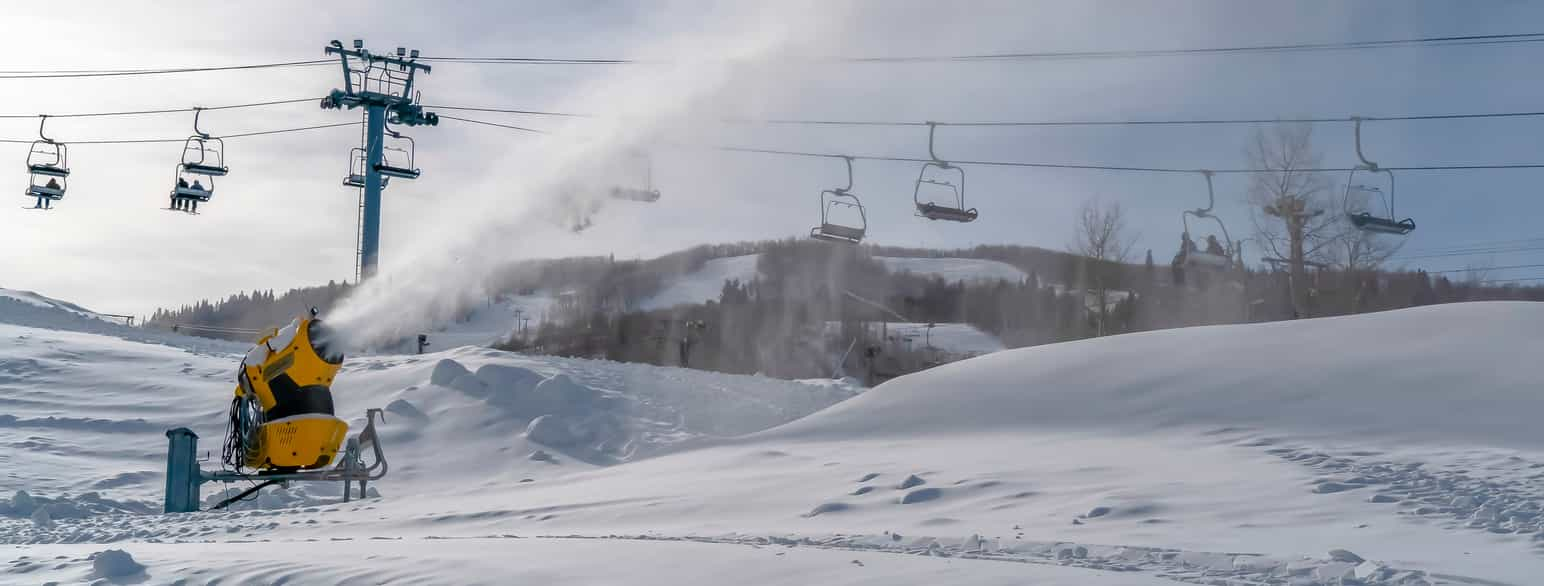 Snøkanon i alpinanlegg, Utah, USA