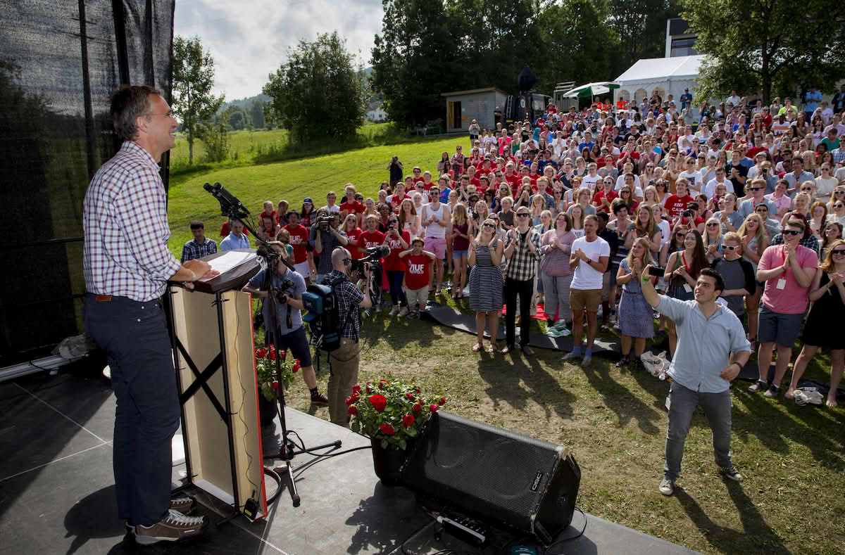 Jens Stoltenberg på Utøya