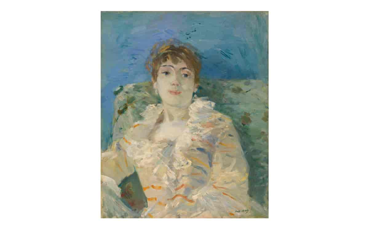 Kvinne på divan (Girl on divan), olje på lerret, 1885. Mål: 61 × 50.2 cm.