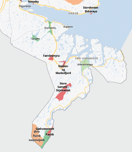 Verneområder i Sør-Varanger kommune.