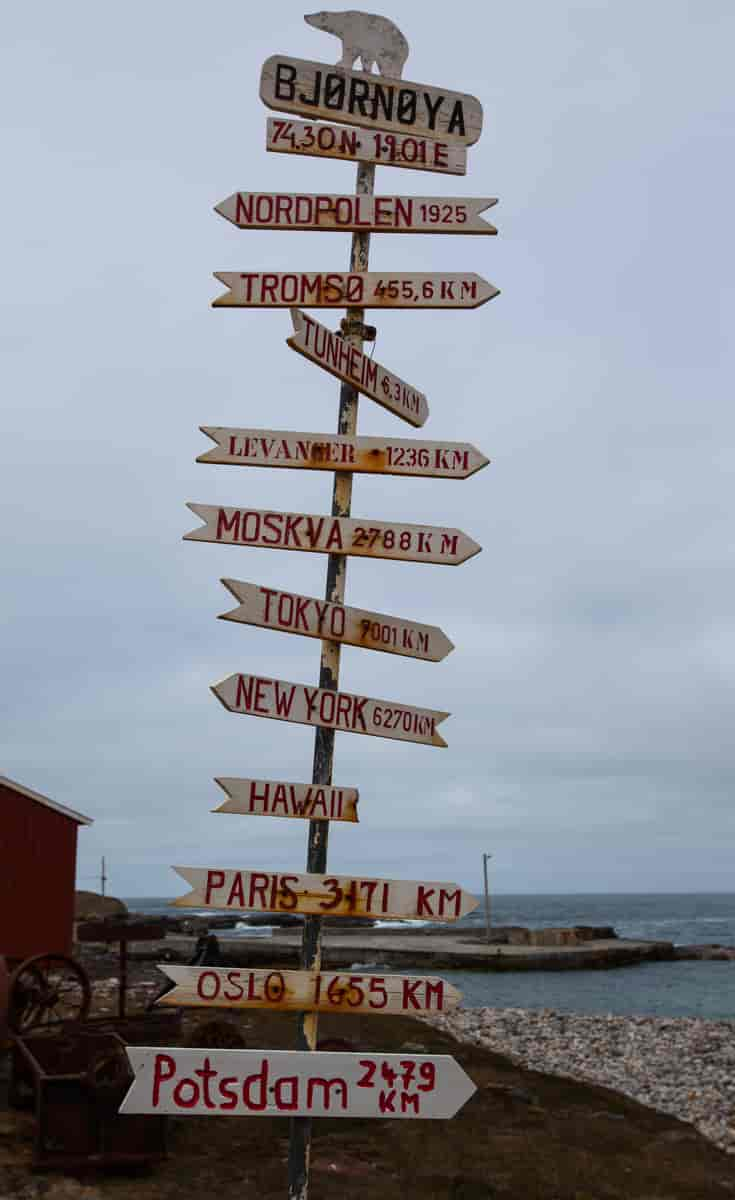 Avstander fra Bjørnøya