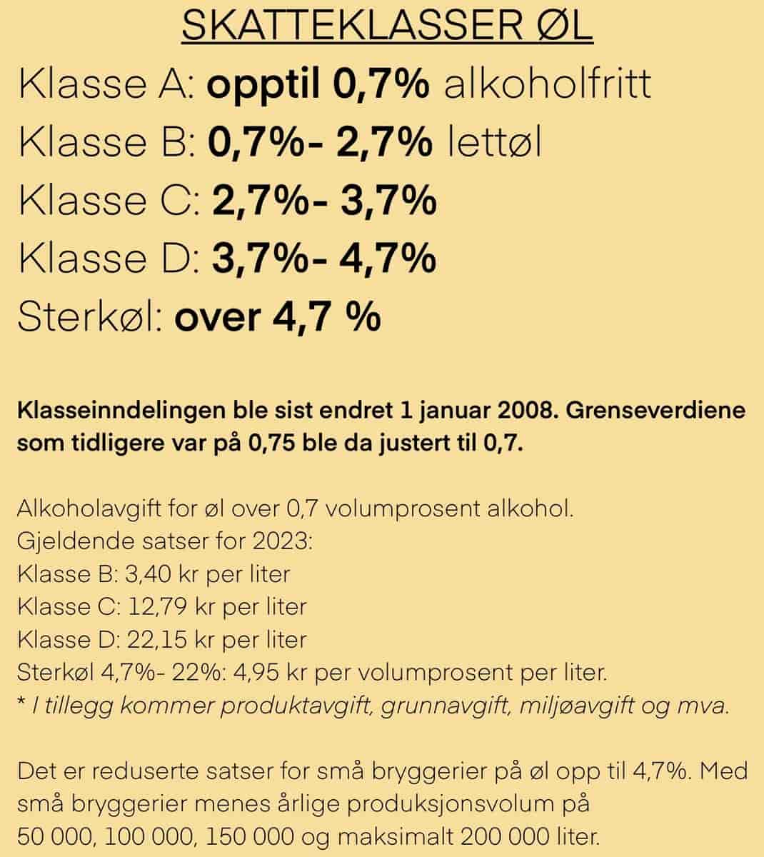 Skatteklasser øl