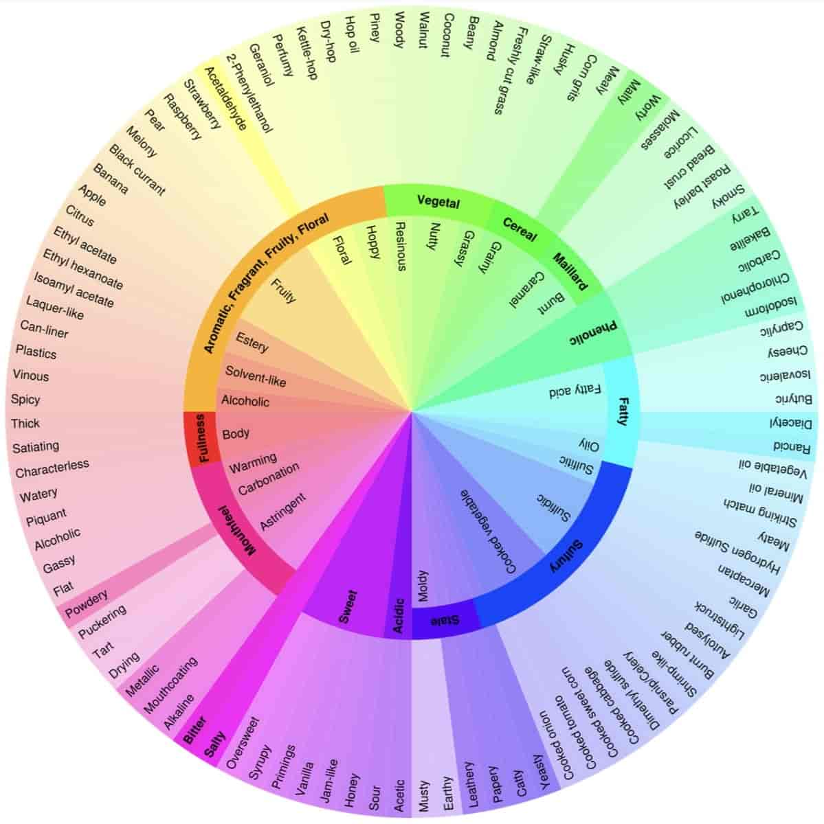 The beer flavor wheel