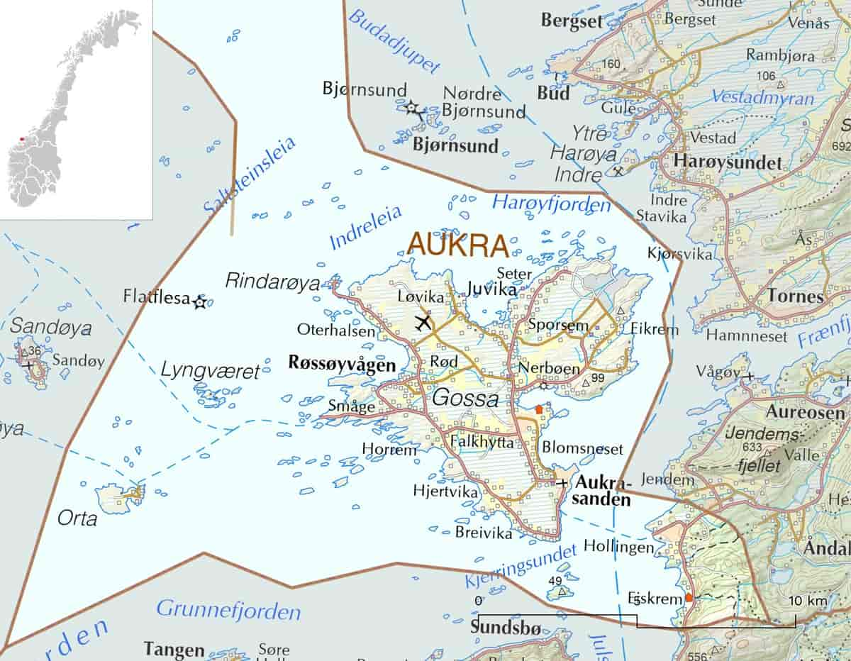 Kart over Aukra kommune