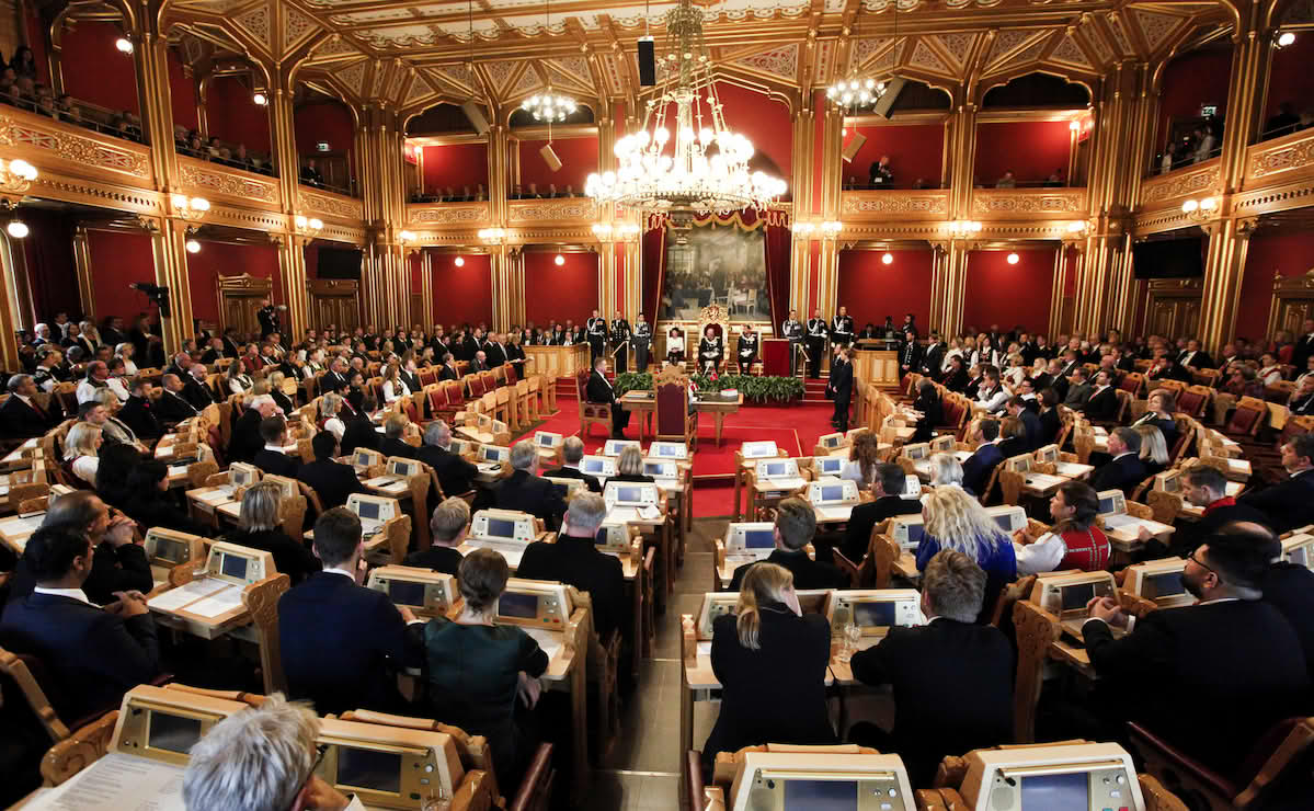 Foto fra stortingssalen.