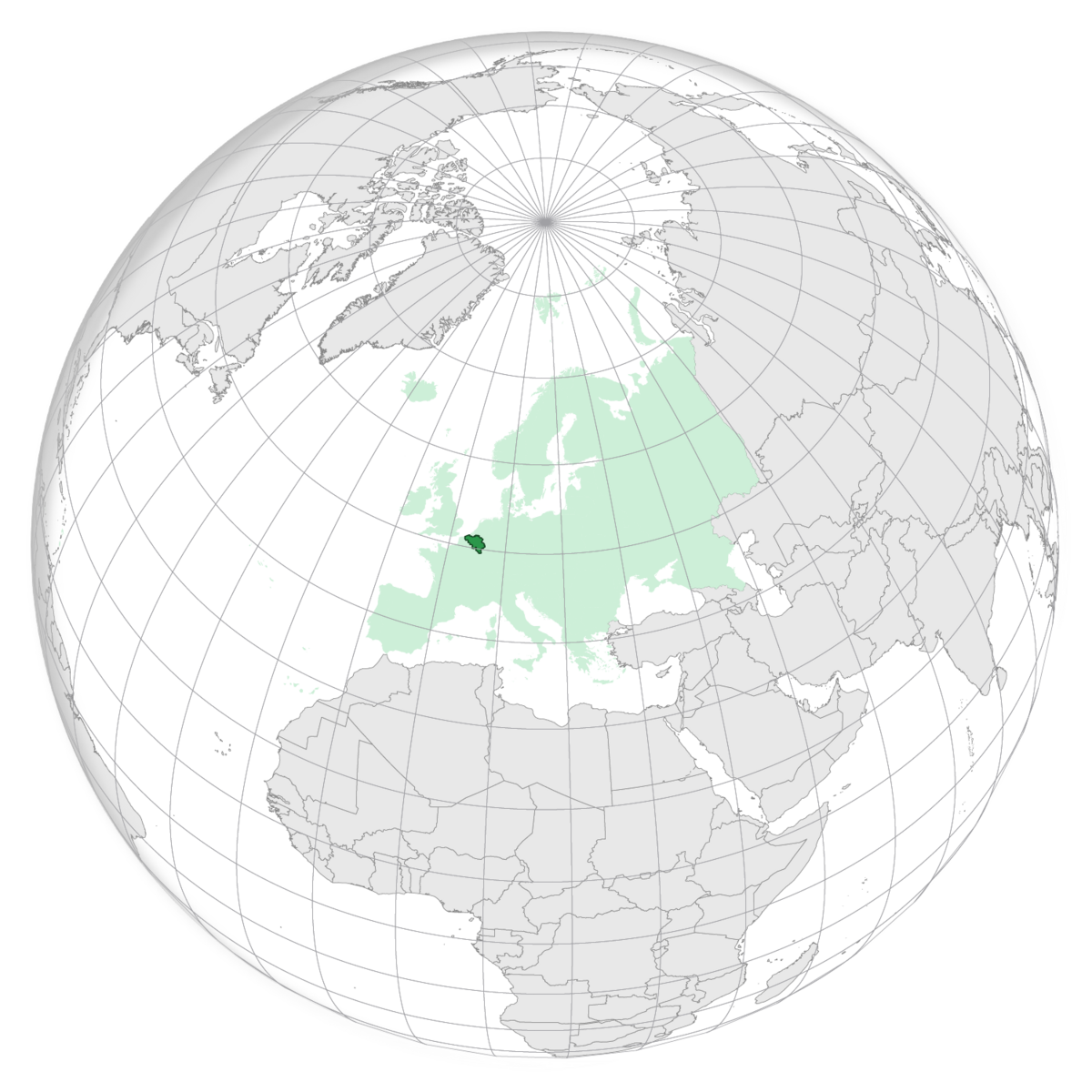plassering av Belgia på jordkloden. Kart