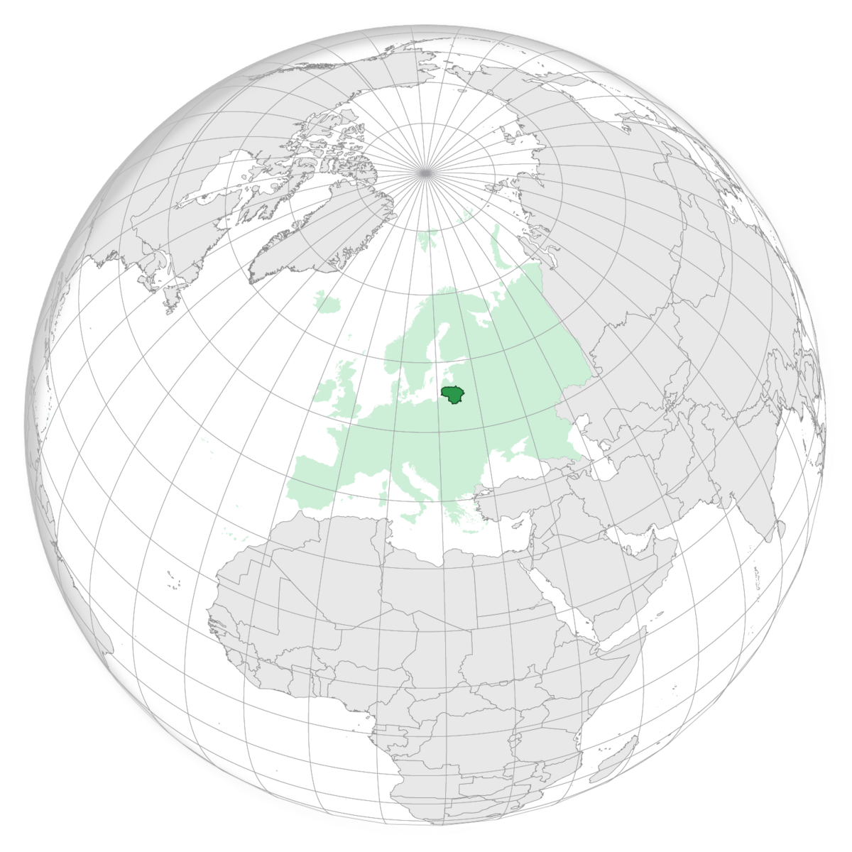 plassering av Litauen på jordkloden. Kart