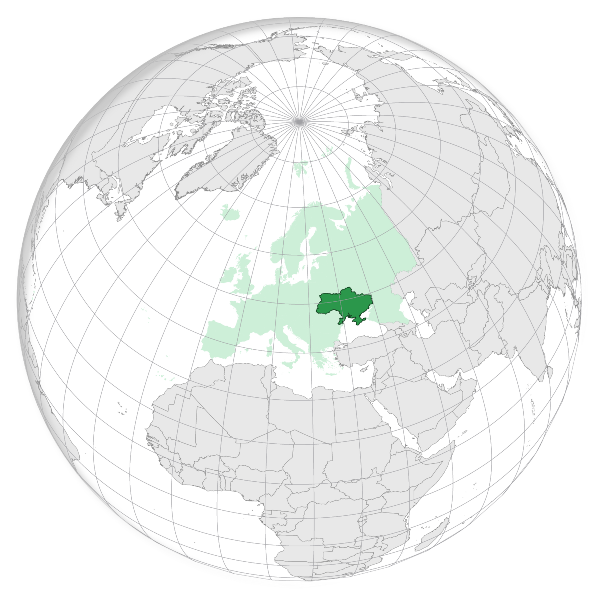 plassering av Ukraina på jordkloden. Kart
