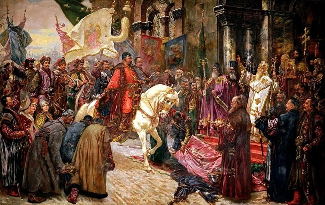 Bohdan Khmelnytskyj rir inn i Kiev