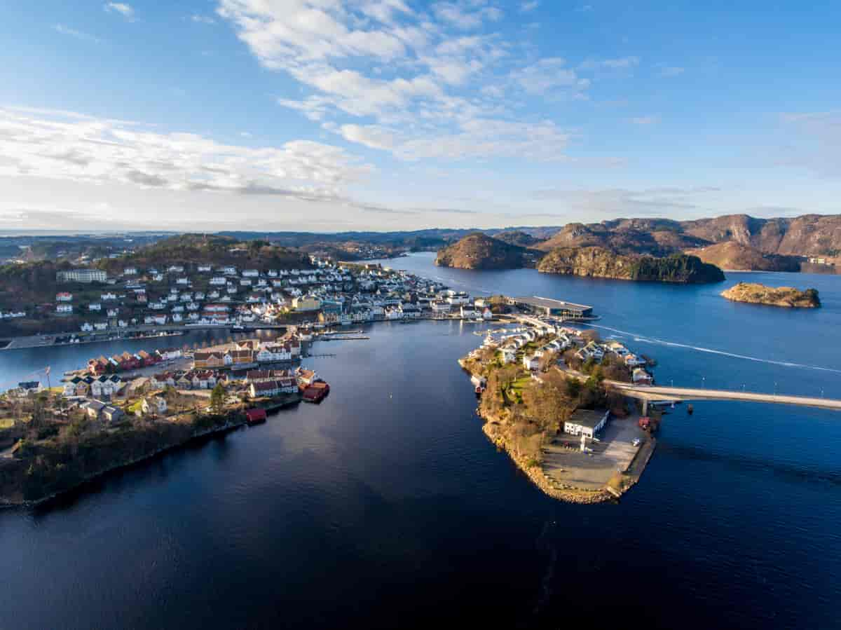 Farsund sentrum luftfoto