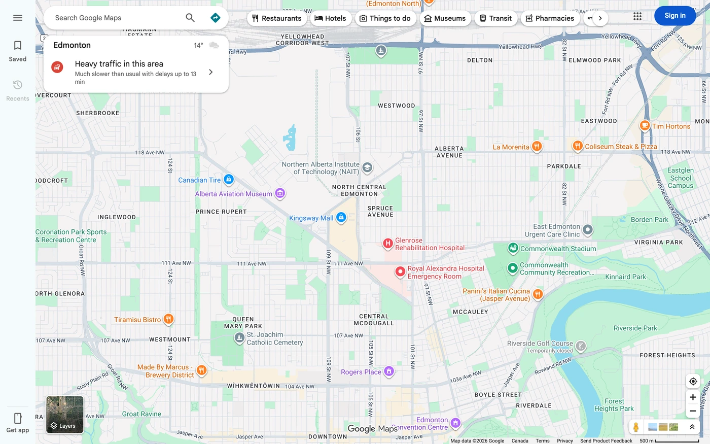 Google Maps homepage