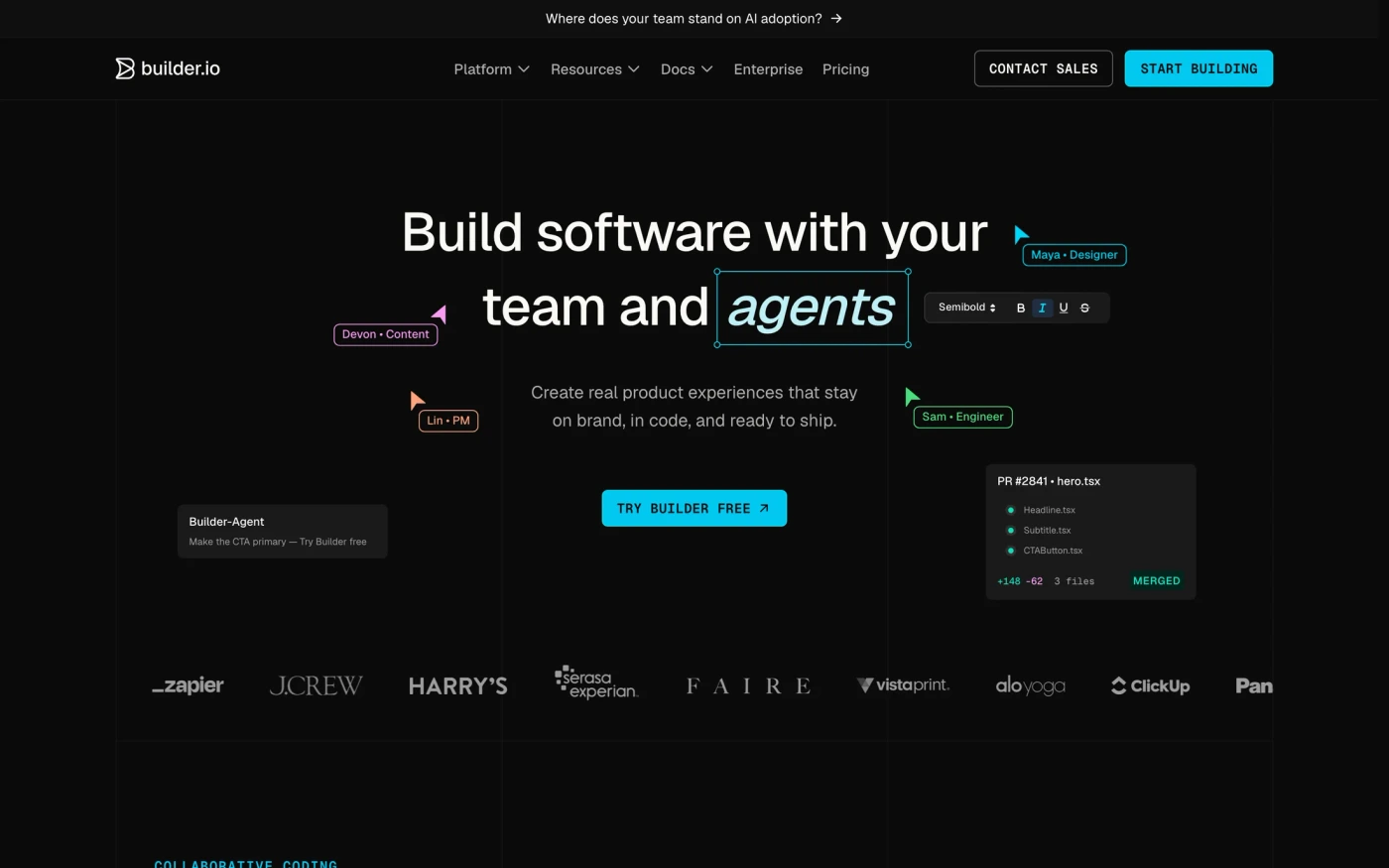 Builder.io homepage