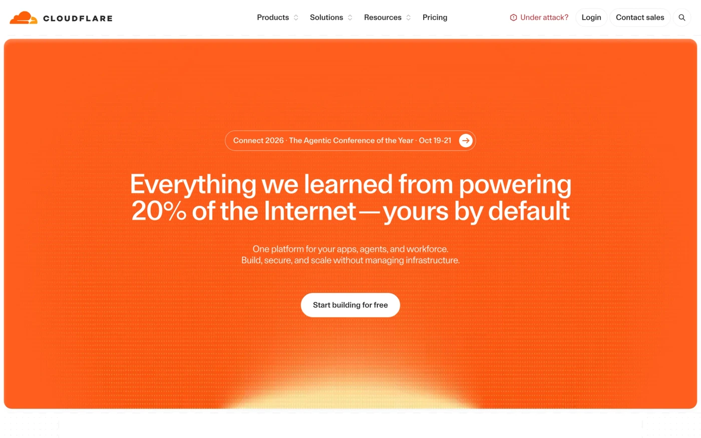 Cloudflare homepage